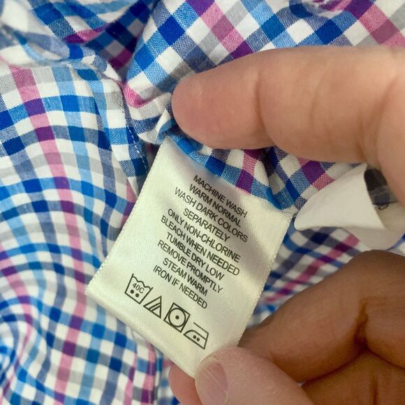 Ben Sherman Gingham XL Button Up Long Sleeve Lightweight Stretch Men’s Shirt - Picture 5 of 10